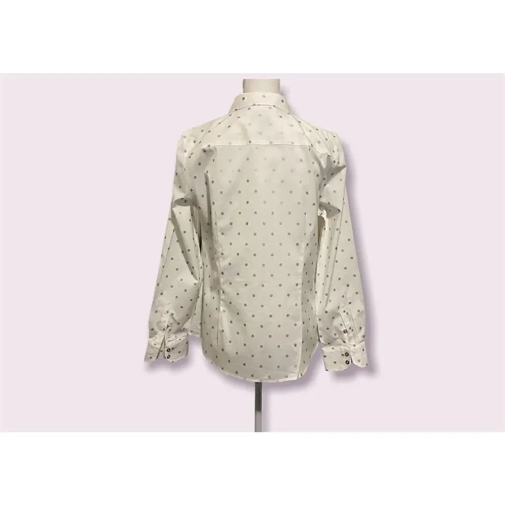 Talbots Polka Dot Button Down Blouse - Picture 4 of 6